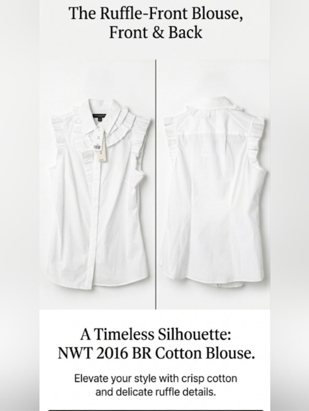 NWT 2016 BR Cotton Blouse Button Down Shirt